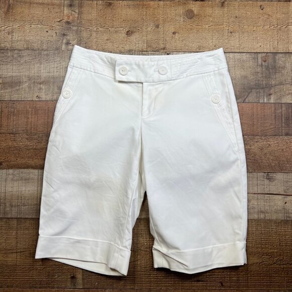 Banana Republic White Martin Fit Bermuda Shorts size 2 - Picture 1 of 4